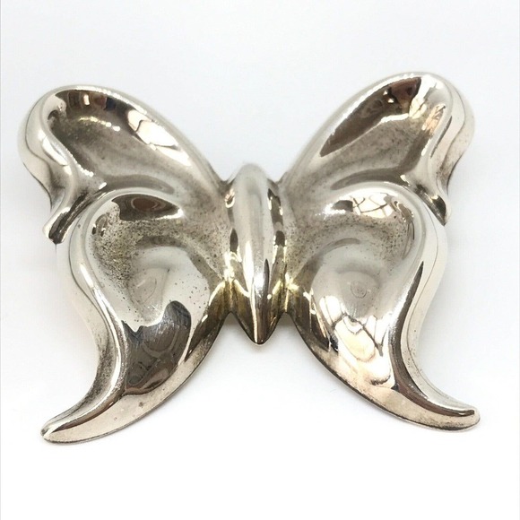 Jondell Jewelry - Jondell Spain Vintage 925 Sterling Silver Large Modern Butterfly Brooch Pin